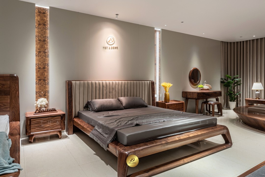 Giường ngủ gỗ óc chó BENTLEY-GN-01